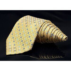 Jeffrey Banks Tie Circle Geometric  Gold 58.5